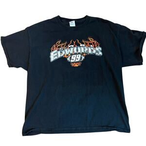 NASCAR Carl Edwards Heatin’ Up The Track T-Shirt Mens Black Size XL EUC